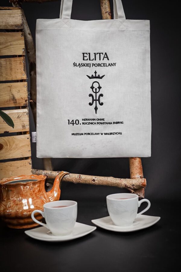 <b> Torba lniana, haftowana "Elita śląskiej porcelany" </b>